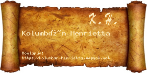 Kolumbán Henrietta névjegykártya