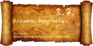Kolumbán Henrietta névjegykártya