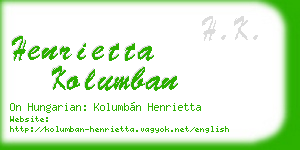 henrietta kolumban business card